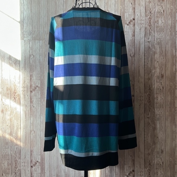 Popyoung Blue/Grey Striped Long Sleeve Sweater - Picture 3 of 5